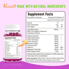 Side view of 60-count bottle of resveratrol gummies