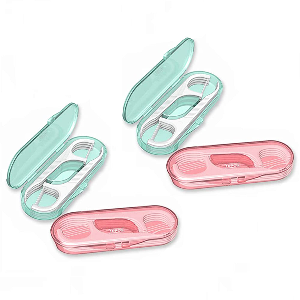 High toughness dental floss picks set with 40 pieces and four storage cases