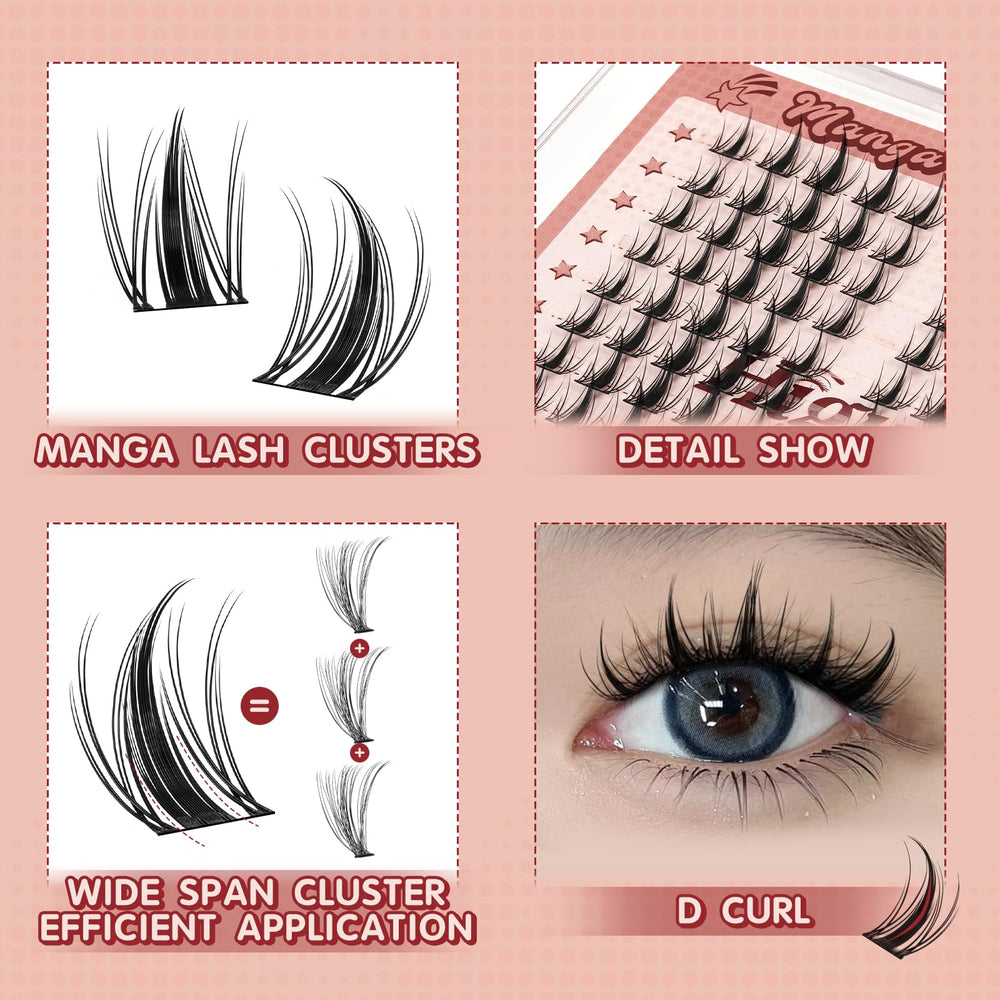 Higu clace D curl 10-18mm lash clusters for natural lift