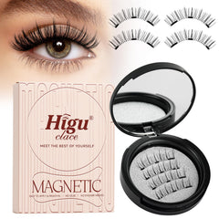 Higu Clace magnetic eyelashes with applicator for quick wear.