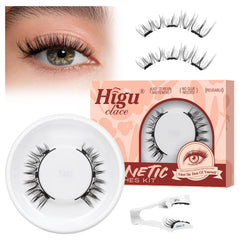 Higu clace magnetic eyelashes with applicator for easy glue-free application