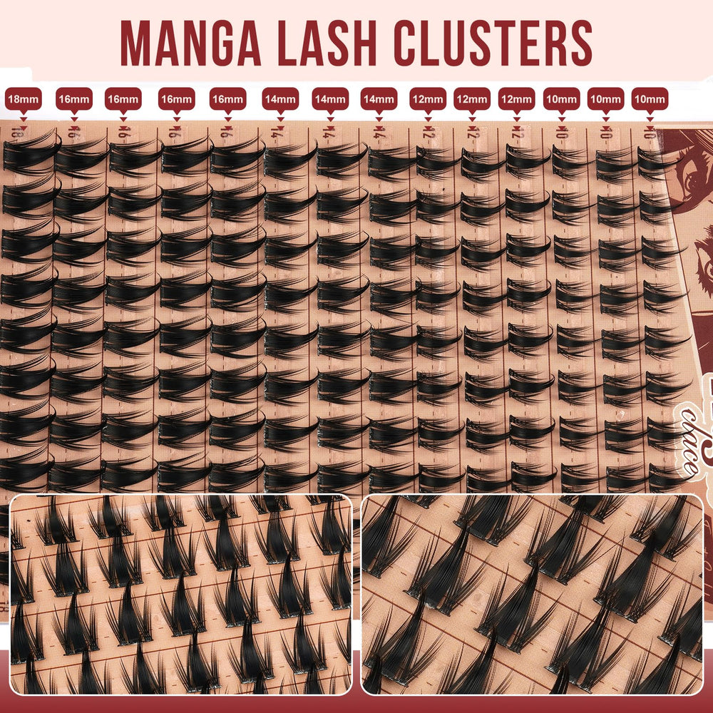 Higu clace manga lash clusters 8-16mm lengths for versatile anime-inspired looks.