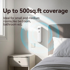 White Hijoc diffuser with 50ml essential oil bottle included.