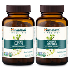 Himalaya Bacopa Monnieri bottle front promoting mental clarity for daily focus.