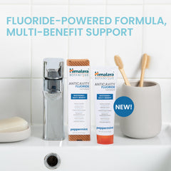 Toothpaste highlighting enamel strengthening and cavity protection