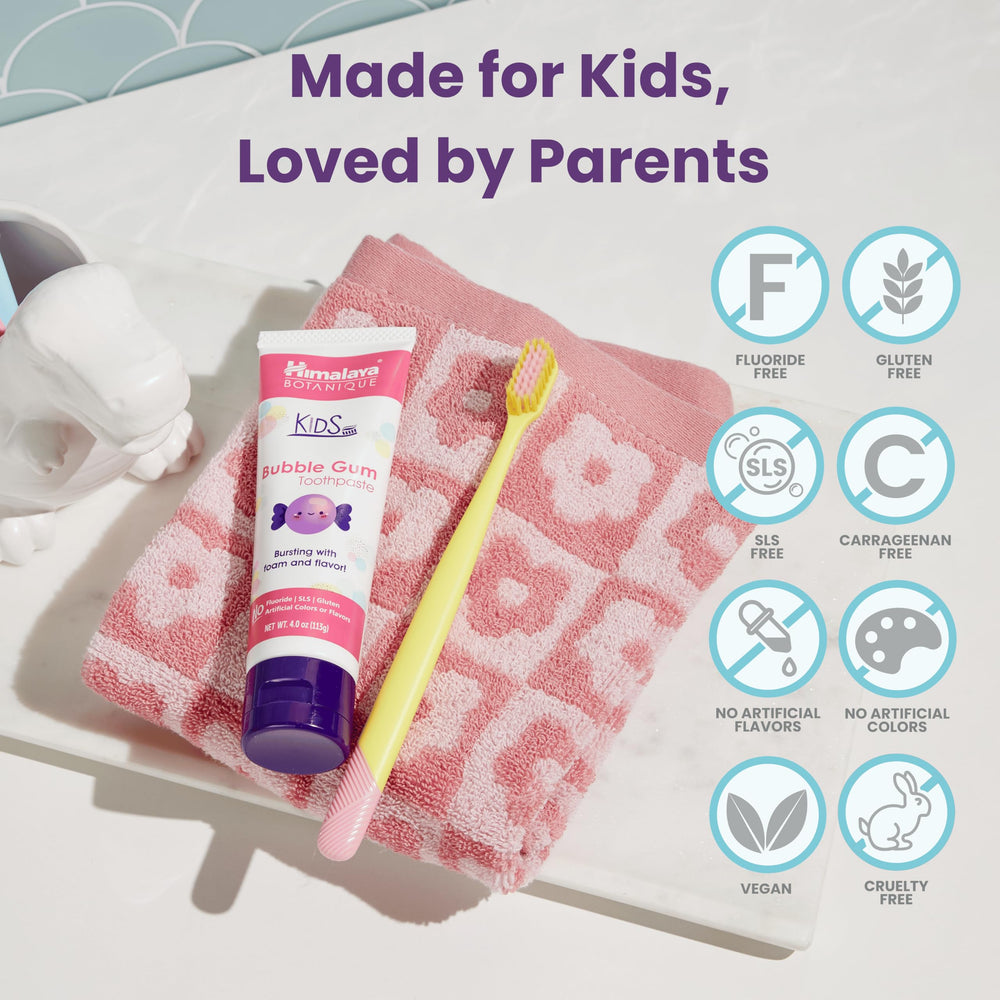 Neem and Pomegranate botanical ingredients on toothpaste label