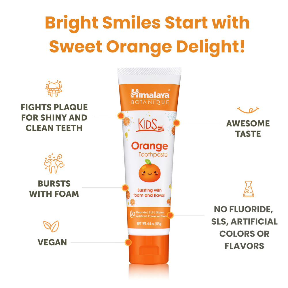 Child brushing teeth with Himalaya Botanique toothpaste