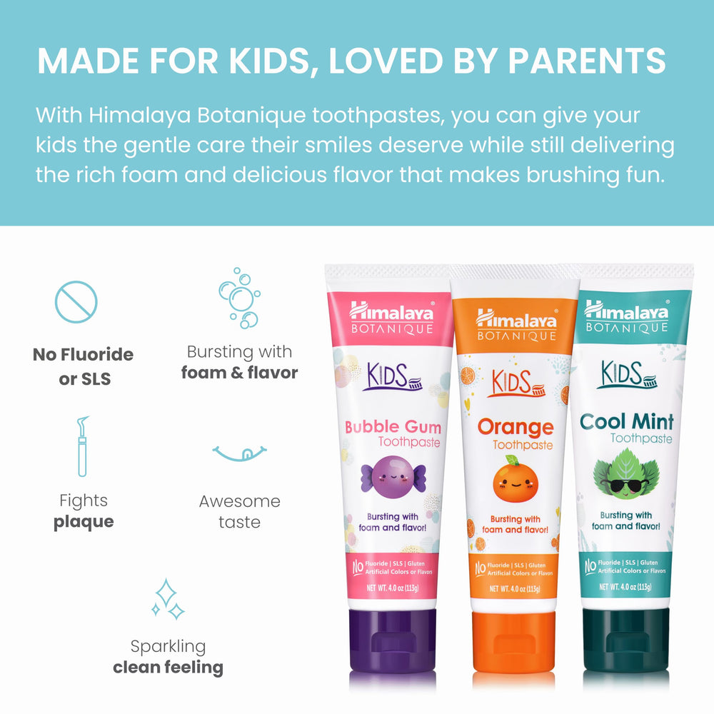 Himalaya Botanique Kids Toothpaste Cool Mint flavor 4 oz (pack of 3)