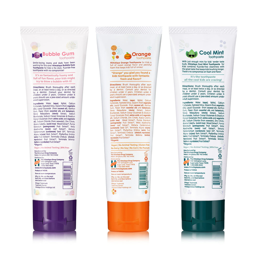 Himalaya Botanique Kids Toothpaste Orange flavor 4 oz (pack of 3)