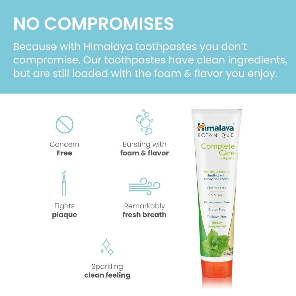 Foaming herbal toothpaste shown on toothbrush