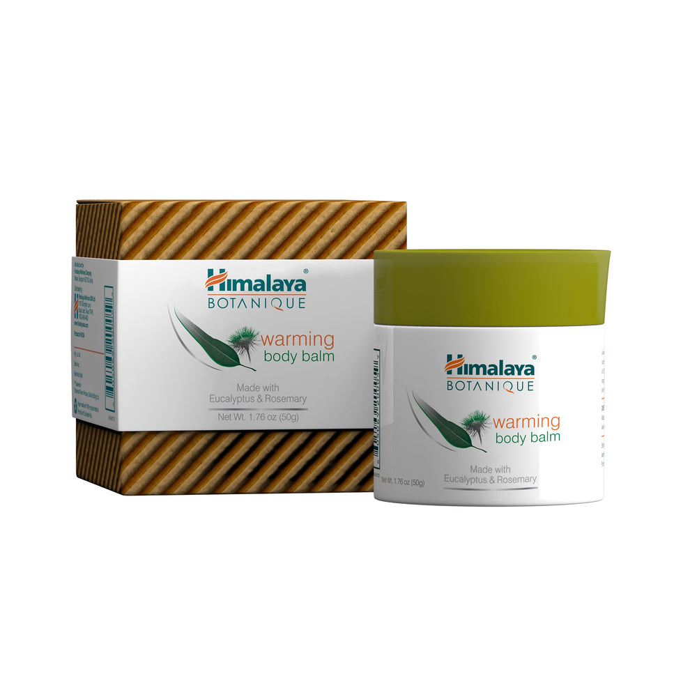 Himalaya Botanique Warming Body Balm bottle and packaging for relaxation