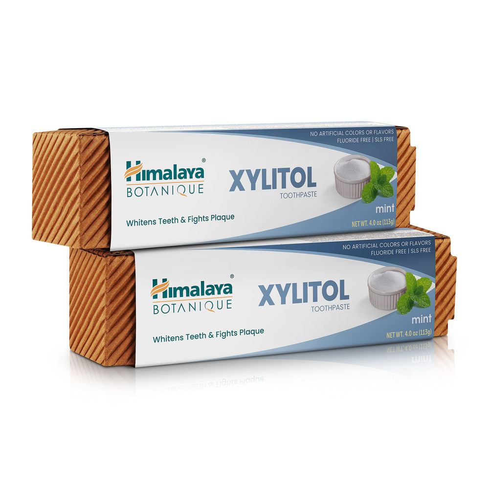 Close-up of Himalaya Botanique Whitening Antiplaque Toothpaste with Xylitol