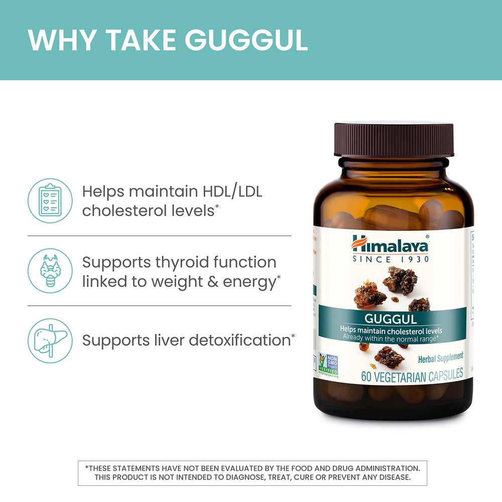 Bottle label for Himalaya Guggul 750 mg