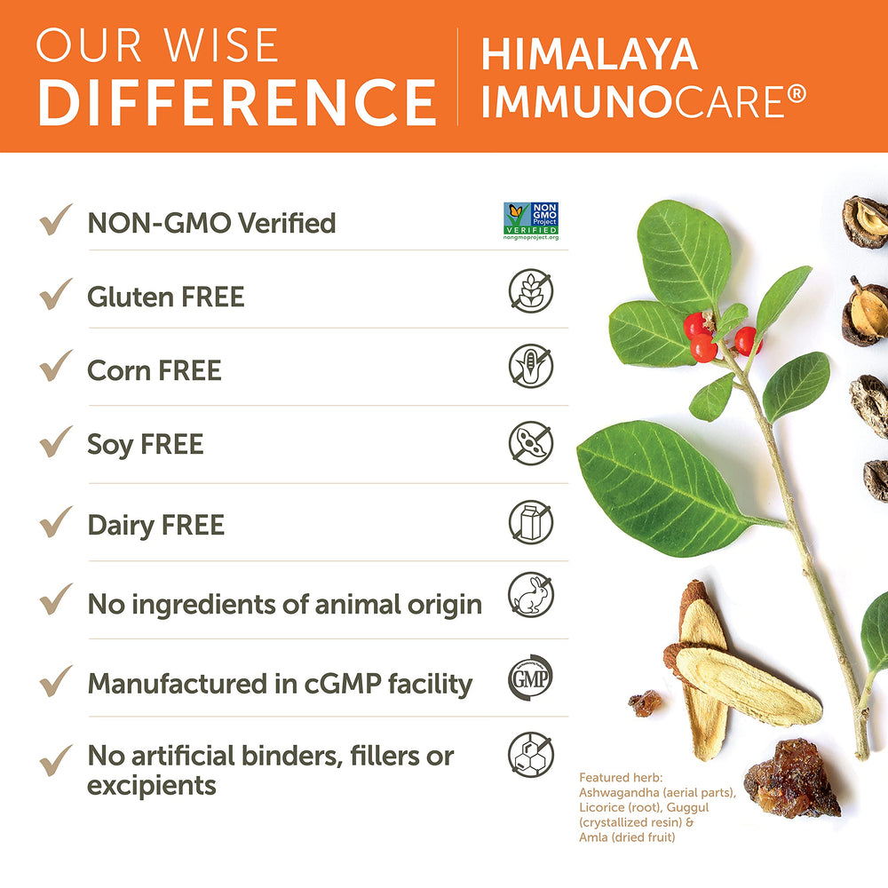 Side view of Himalaya ImmunoCare bottle packaging