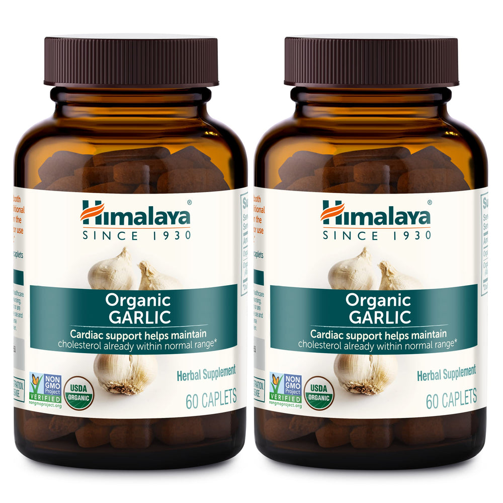 Bottle label of Himalaya Organic Garlic 1,400 mg