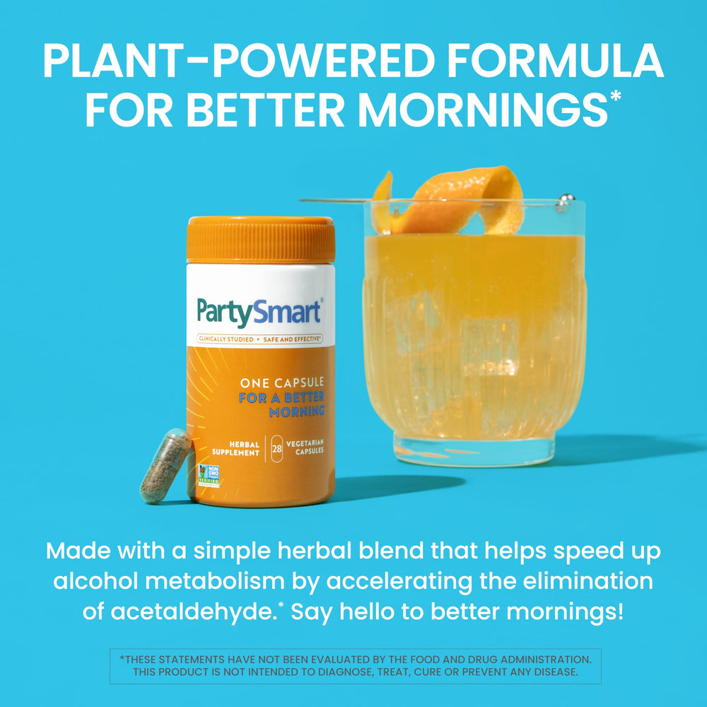 Himalaya PartySmart packaging emphasizes Non-GMO and vegetarian formula