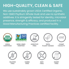 Ingredient list highlighting 99% white husk content