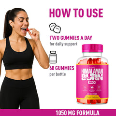 Himalayan Burn Pro Gummies bottle with pink salt imagery