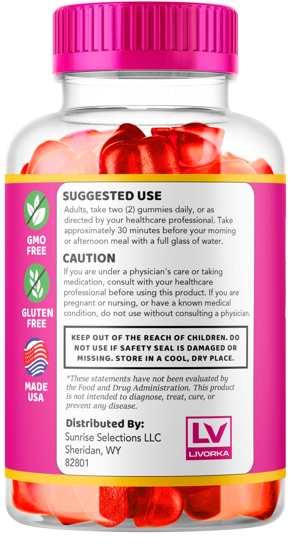 Dietary supplement bottle on a clean surface
