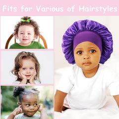 Himoswis baby bonnet with flat band in purple prevents slips while sleeping.