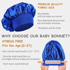 Himoswis baby bonnet maintains moisture and minimizes frizz while resting.