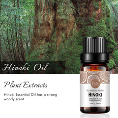 Back label of Rainbow Abby Hinoki essential oil 2x10ml pack