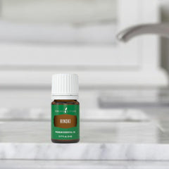 Young Living Hinoki study aroma on desk setup for concentration.