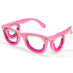Hion Kids Anti-Motion Glasses pink front view for travel comfort.
