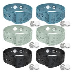 Hion motion sickness bands in blue sunflower pattern offer natural travel relief with drug-free support