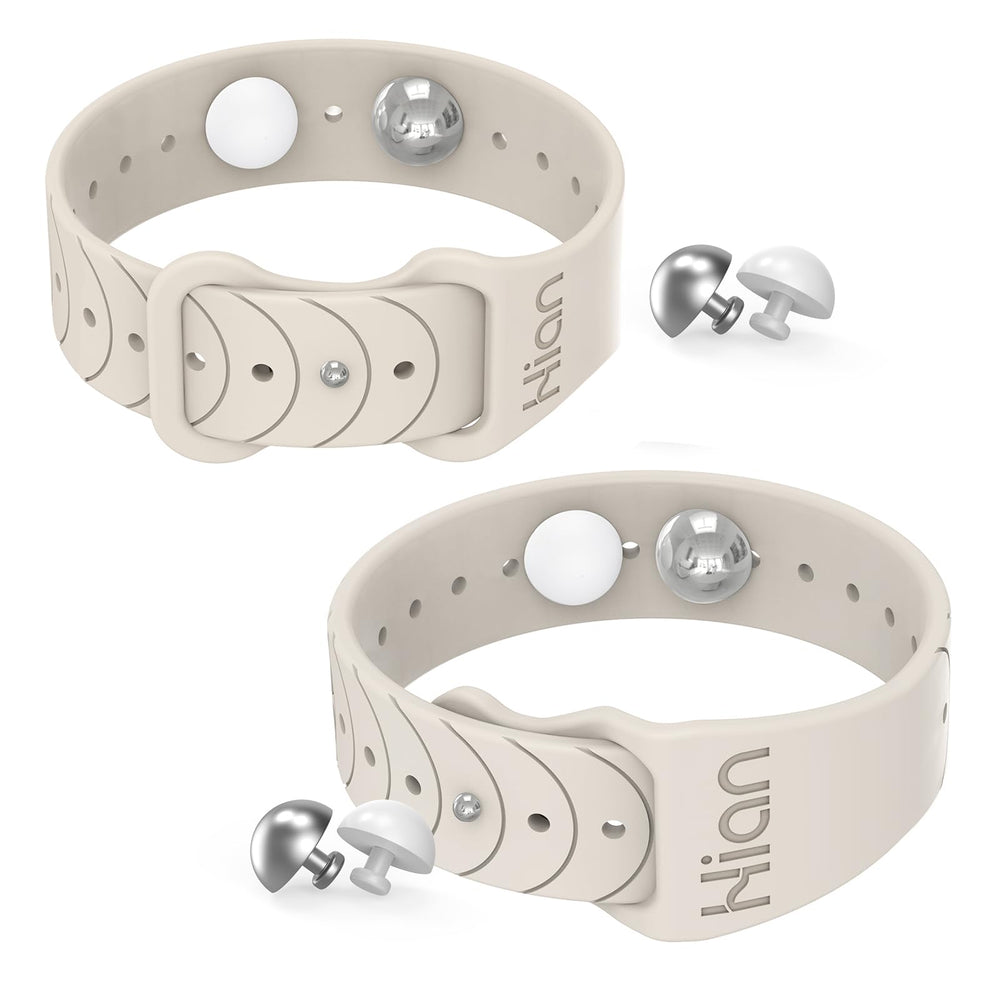 Hion motion sickness bracelet on the wrist demonstrates drug-free nausea relief