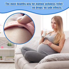 Hion wristbands showing acupressure beads for natural relief during travel or mornings