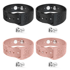 Hion motion sickness bracelets black and pink pack for travel comfort.