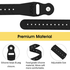 Hion black wristband worn on wrist showing adjustable, comfortable fit