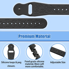 Hion blue wristwear motion sickness bracelets shown on wrist for portable comfort.