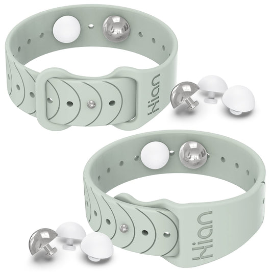 Hion motion sickness bracelets closeup show comfortable silicone bands for nausea relief