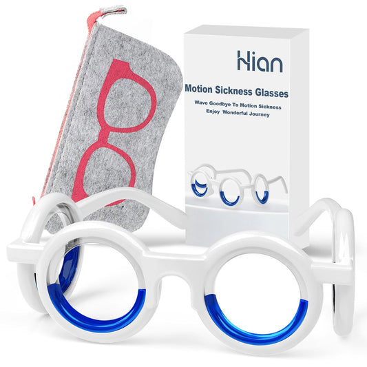 Hion Motion Sickness Glasses folded for travel convenience and portability