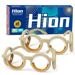 Hion motion sickness glasses folded compact for travel relief and easy packing.