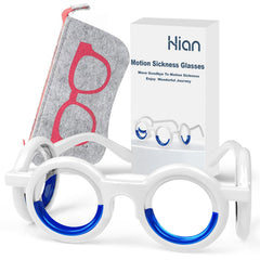 Hion Motion Sickness Glasses folded compact for travel convenience.