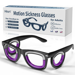 Hion motion sickness glasses front view for travel comfort and all-around vision