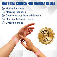 Hionfurt acupressure wristbands target Nei-Kuan point for natural nausea management.