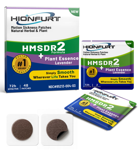 Hionfurt HMSDR2 patch packfront lavender for travel comfort and gentle motion relief