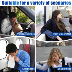 Hionfurt motion patch travel-use setup demonstrates quick application for car, cruise, or flight.