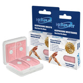 Hionfurt motion sickness bands in pink worn on the wrist for travel nausea relief.