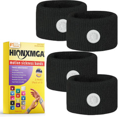 HIONXMGA motion sickness bands box shows travel-friendly packaging for quick relief.