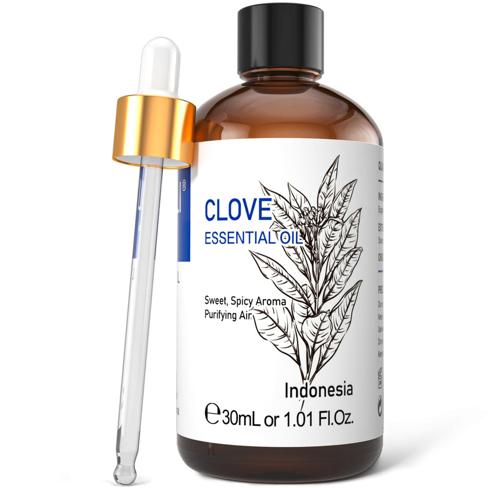 Bottle of HIQILI clove essential oil, 1 oz