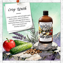 Close-up of the Crisp Zenith fragrance oil bottle and dropper