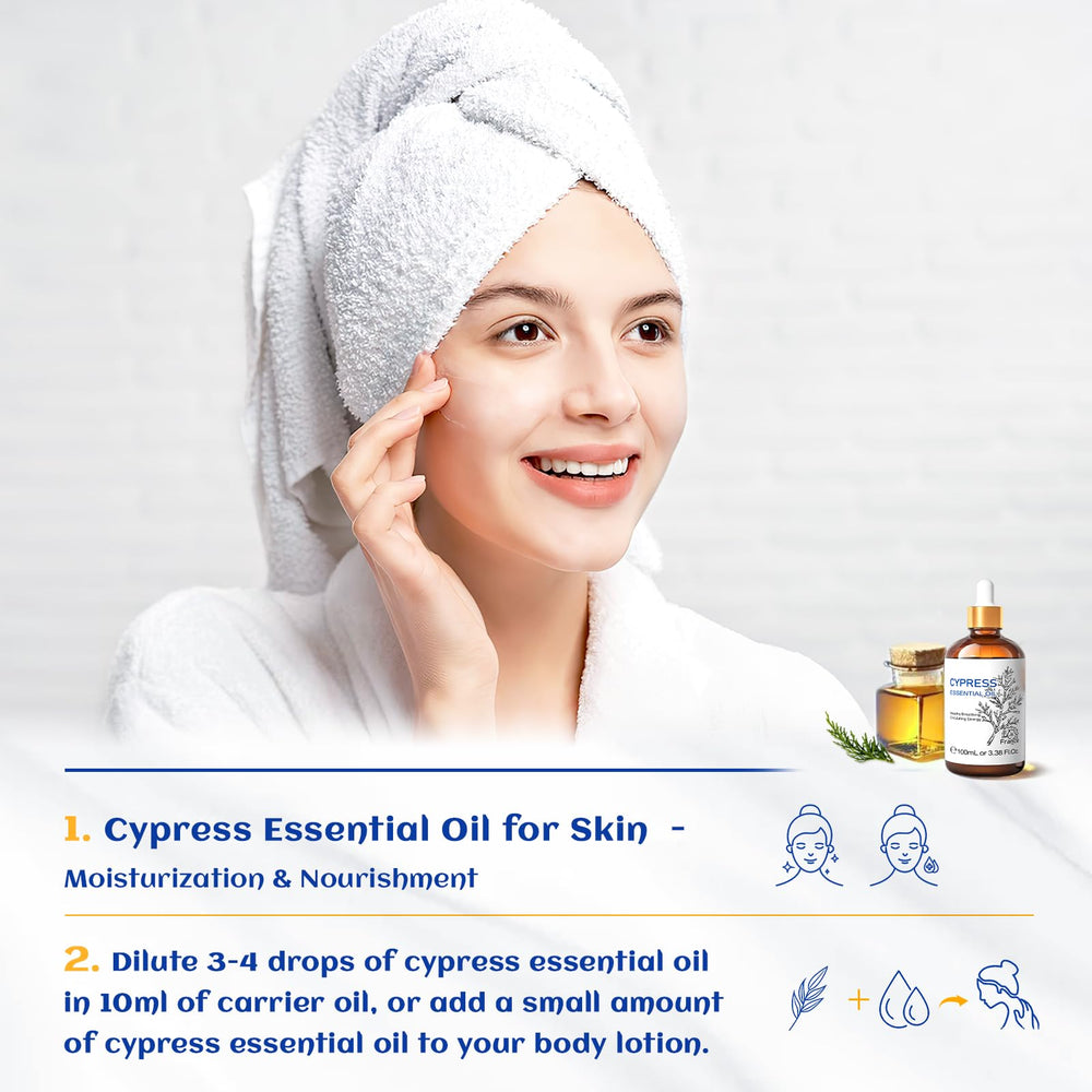 Cypress essential oil being used in a diffuser