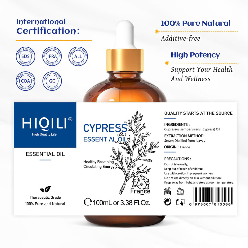 GC/MS testing certificate for Cypress oil