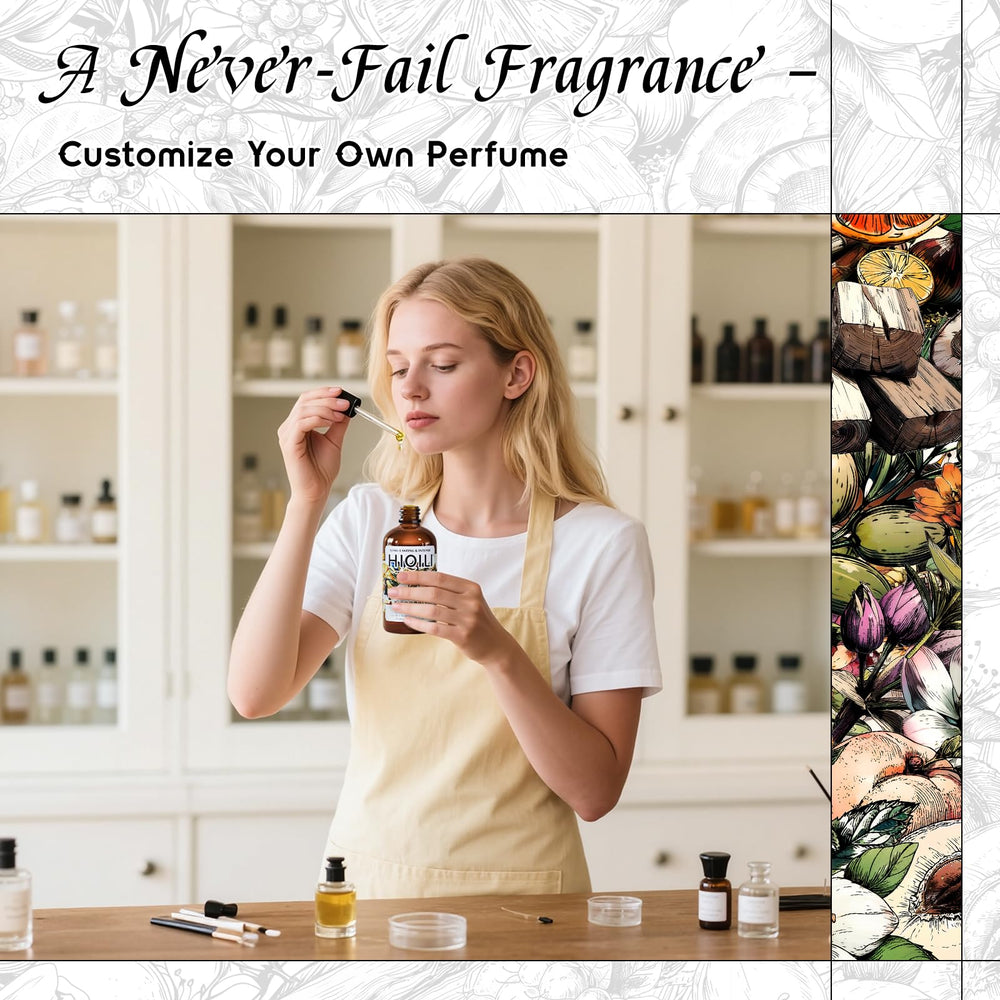 Fragrance oil bottle with graduated dropper for precise measurement