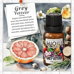 Close-up of Vetiver, grapefruit, neroli, and sage notes